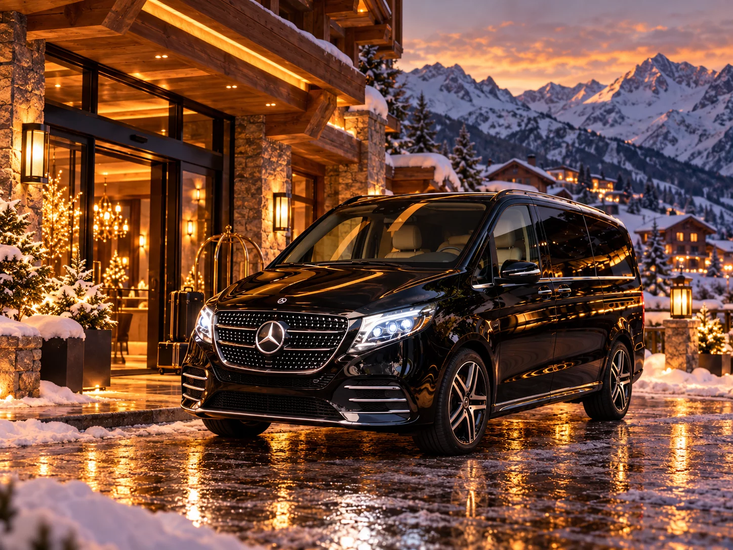Transfert privé avec chauffeur vers les stations de ski
